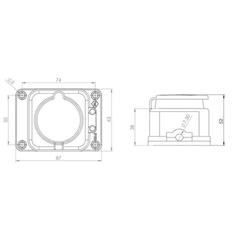 Розетка штепсельная влагозащ. с/з 16А IP54 каучук Rexant 111-111 фото 3