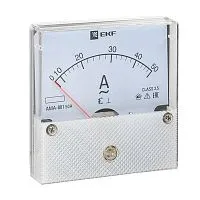 Амперметр аналоговый AM-A801 на панель 80х80 кругл. вырез 50А прям. подкл. EKF am-a801-50/ama-801-50