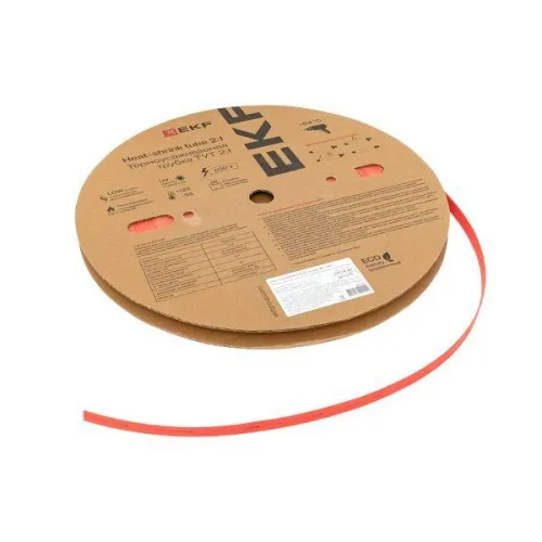Трубка термоусадочная ТУТ нг 10/5 красн. (уп.100м) EKF tut-10-r фото 3