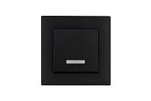 Выключатель 1-клав. с подсветкой Karea RIZZ STAR чер. Makel 88054021