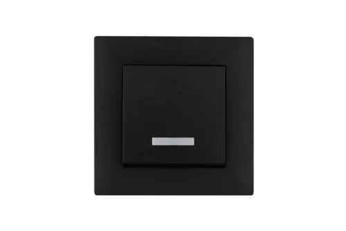 Выключатель 1-клав. с подсветкой Karea RIZZ STAR чер. Makel 88054021