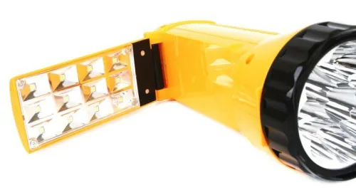 Фонарь аккумуляторный LED3819CSM 9LED + 12SMD 2 режима аккум. SLA 220В желт. Ultraflash 12860 фото 12