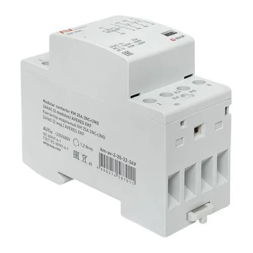 Контактор модульный КМ 25А 2NC+2NO 24В AC (2 мод.) AVERES EKF km-av-2-25-22-24V фото 3