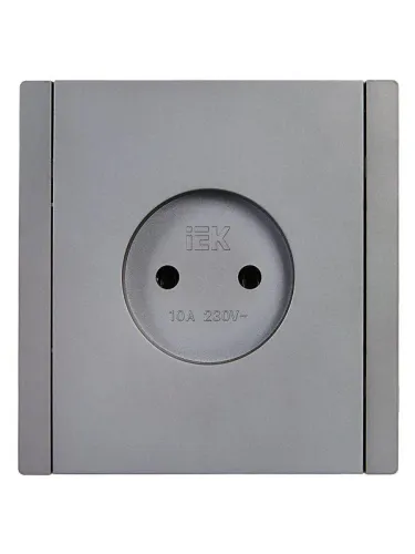 Розетка 1-м СП FORTE&PIANO FP517 10А без заземл. защ. шторки винт. крепл. сталь IEK FP-R13-10-K46 фото 5
