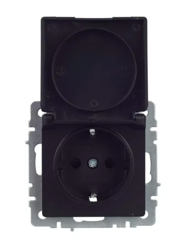 Розетка BRITE РСбш10-3-44-БрЧ 16А IP44 с заземл. защ. шторки с крышкой механизм черн. IEK BR-R16-16-44-K02 фото 8