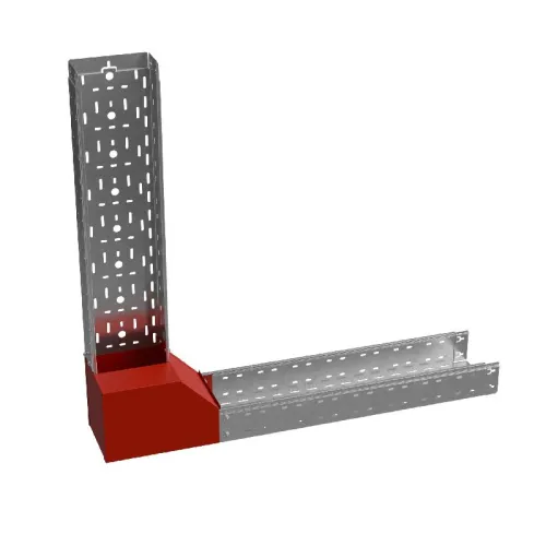 Угол для лотка вертикальный внутренний правый с разворотом трассы на 90град. 300х80 сталь 1мм "ПЛЮС" NLPDplus90-80-300-R КМ PL3830 фото 2