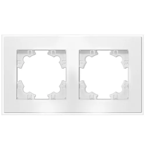 Рамка 2-м Афина стеклянная бел. UNIVersal 2243