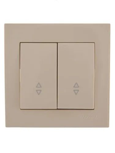 Переключатель проходной 2-кл. СП Rain IP20 в сборе с рамкой крем. LEZARD 703-0303-106