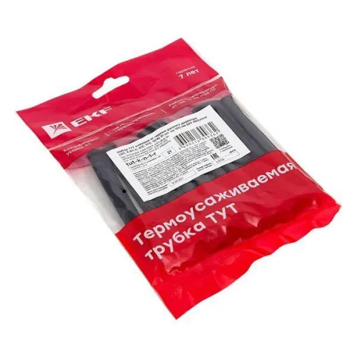 Набор трубок термоусадочных ТУТк клеевые нг черн. (3/1; 4.8/1.6; 6/2; 9/3; 12/4) по 100мм PROxima EKF tut-k-n-1-r фото 2