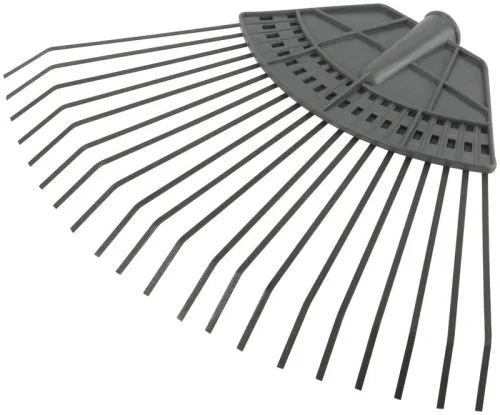 Грабли веерные пластинчатые (пластмассовая основа) 20 зубьев 310х450мм без черенка КУРС 76941 фото 2