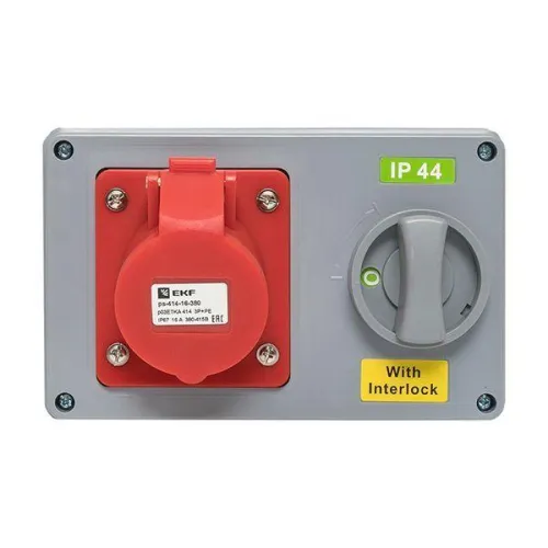 Розетка 1414 3Р+РЕ 16А 380В IP44 с блокировкой и выкл. EKF ps-1414-16-380 фото 6