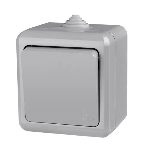 Выключатель 1-кл. ОП Dita IP54 10А 250В сер. TOKOV ELECTRIC TKL-DT-V1-C06-IP54 фото 2