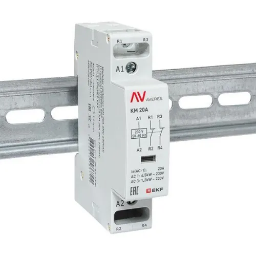 Контактор модульный КМ 20А 2NC 230В AC (1 мод.) AVERES EKF km-av-1-20-02-230V фото 2