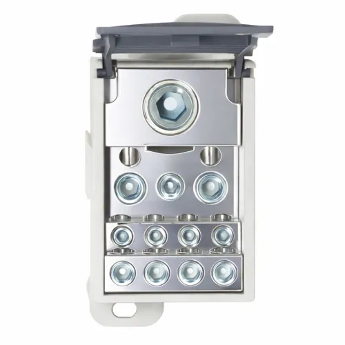 Блок распределительный винтовой зажим 1х185кв.мм 2х35кв.мм 5х16кв.мм 4х10кв.мм DKC POD-400 фото 4