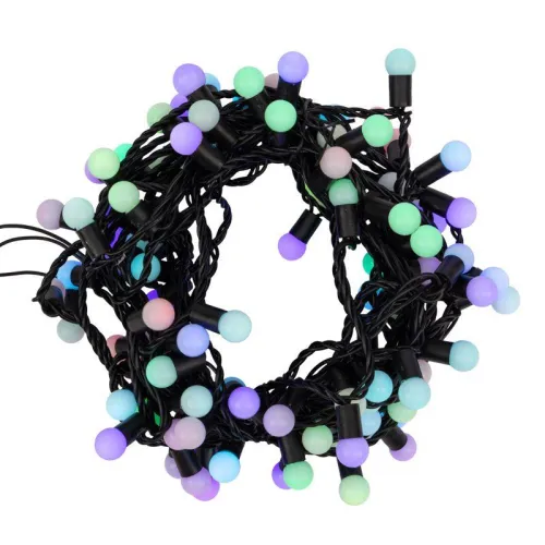 Гирлянда светодиодная "Мультишарики" 10м d17.5мм 100 LED RGB черн. ПВХ IP65 медленная смена 230В соединяется нужен шнур 303-500 Neon-Night 303-509-4 фото 2