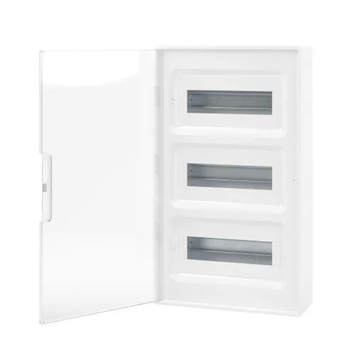 Щиток настенный 36мод. FRAME с прозр. дверцей с 4 шинами PEN (2шт на 8 отверст. и 2шт на 10 отверст.) бел. DKC F36W1WT фото 3