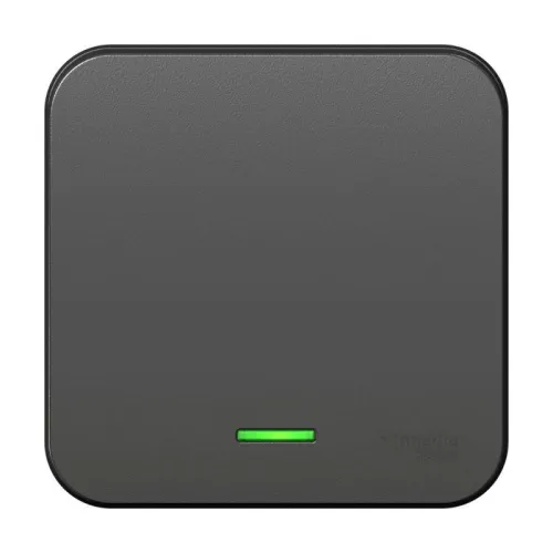 Выключатель 1-кл. ОП Blanca 10А IP20 (сх. 1) 250В с подсветкой с изолир. пластиной антрацит SE BLNVA101116