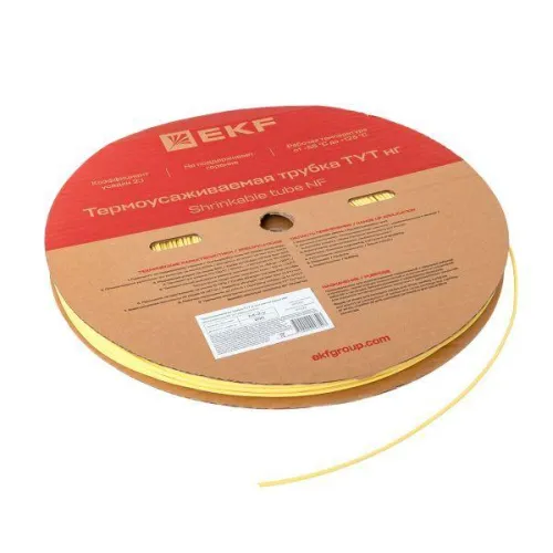 Трубка термоусадочная ТУТ нг 2/1 желт. (уп.200м) EKF tut-2-y фото 4