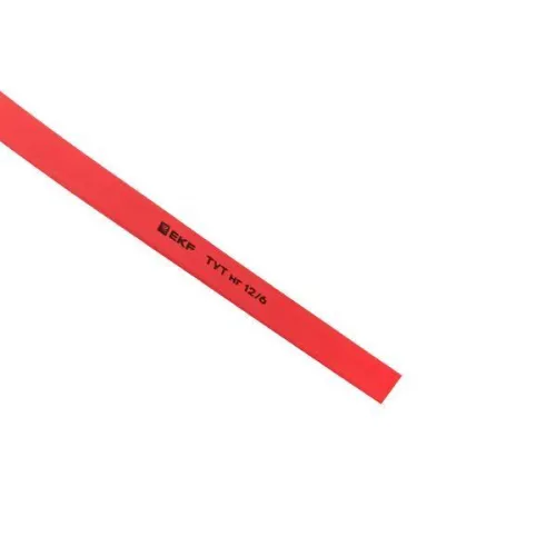 Трубка термоусадочная ТУТ нг 12/6 красн. (уп.100м) EKF tut-12-r фото 3
