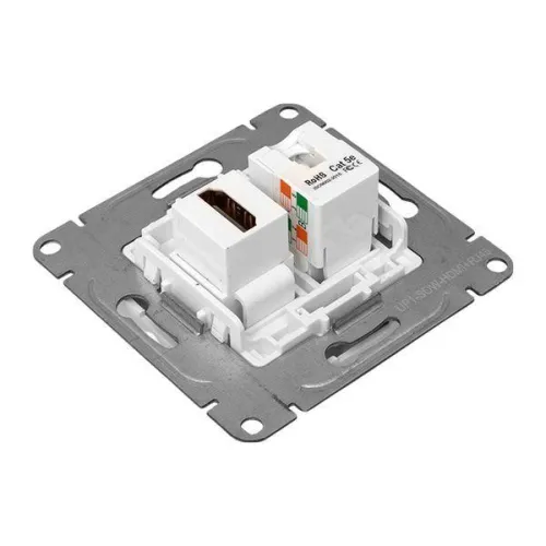 Розетка СП Эпика HDMI + RJ45 кат.5 механизм бел. EKF UP1-SOW-HDMI+RJ45 фото 8