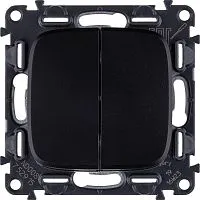 Выключатель 2-кл. СП Valena Allure 10А IP20 250В с лицев. панелью безвинтов. зажимы механизм антрацит Leg 752915