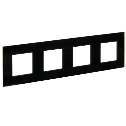 Рамка 4-м SKANDY SK-F24Bl стекло черн. IEK SK-M42-G-K02
