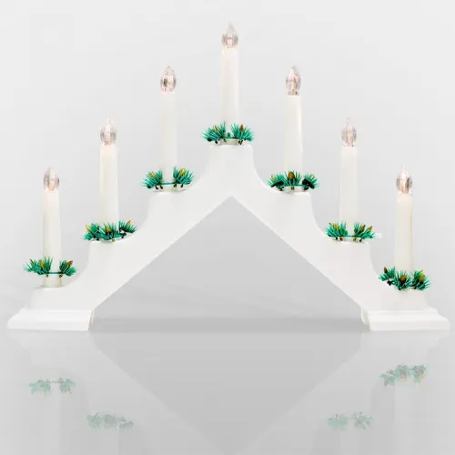 Горка новогодняя 7 свечек корпус бел. свечение тепл. бел. Neon-Night 501-081 фото 2