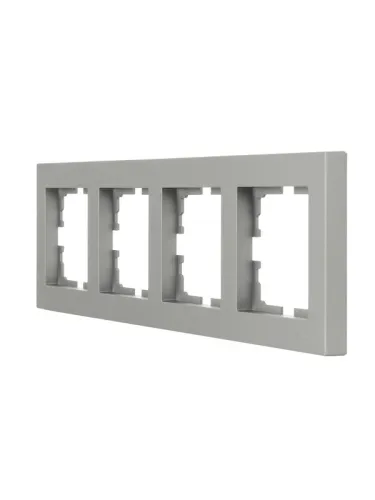Рамка 4-местн. горизонт. VESNA платина LEZARD 742-3500-149 фото 4