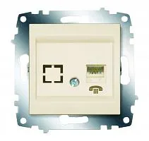 Розетка телефонная 1-м Cosmo RJ11 + гнездо механизм крем. ABB 619-010300-221