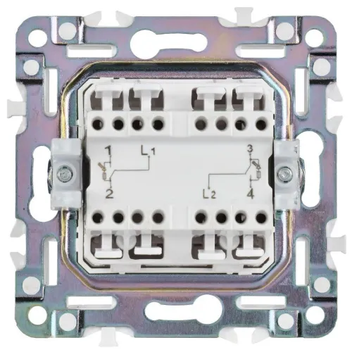 Выключатель 2-кл. SKANDY 10А SK-V16S для отелей с индикацией серебр. IEK SK-V20-2-10-K23 фото 2