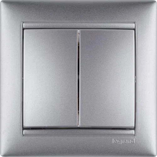 Выключатель 2-кл. СП Valena 10А IP31 250В механизм алюм. Leg 770105 фото 15