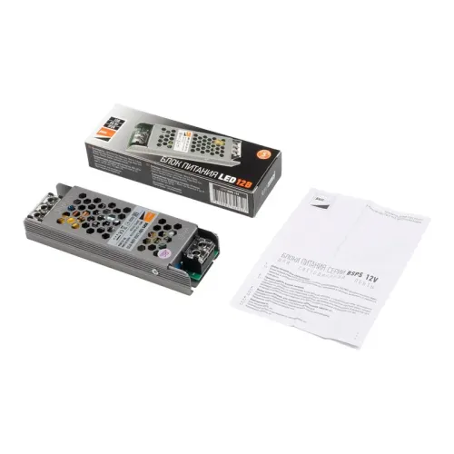 Блок питания для светодиодной ленты 60Вт 5А 12В IP20 BSPS метал. JazzWay 3329327A фото 8