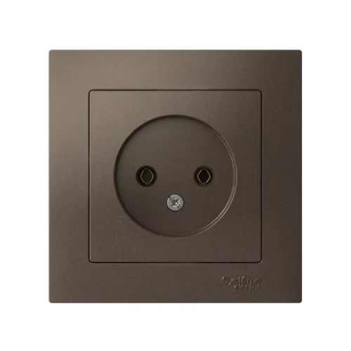 Розетка 1-м СП AtlasDesign 16А IP20 без заземл. в сборе мокко SE ATN000640 фото 2