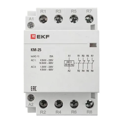 Контактор модульный КМ 25А 4NC (3 мод.) PROxima EKF km-3-25-04 фото 6