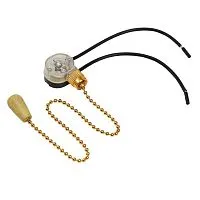 Выключатель для настенного светильника c проводом и деревянным наконечником "Gold" (инд. упак.) Rexant 32-0104-1