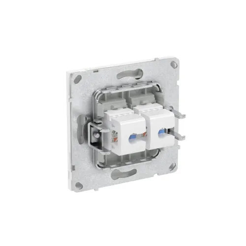 Розетка компьютерная 2-м KANT RJ45 кат.6A без шторки бел. магнолия DKC 7000674 фото 5