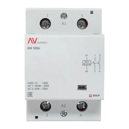 Контактор модульный КМ 100А 2NО 230В AC (3 мод.) AVERES EKF km-av-3-100-20-230V фото 9