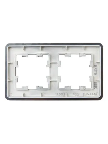 Рамка 2-м BRITE РУ-2-1-Бр метал. титан RE IEK BR-M22-M-01-K48 фото 4