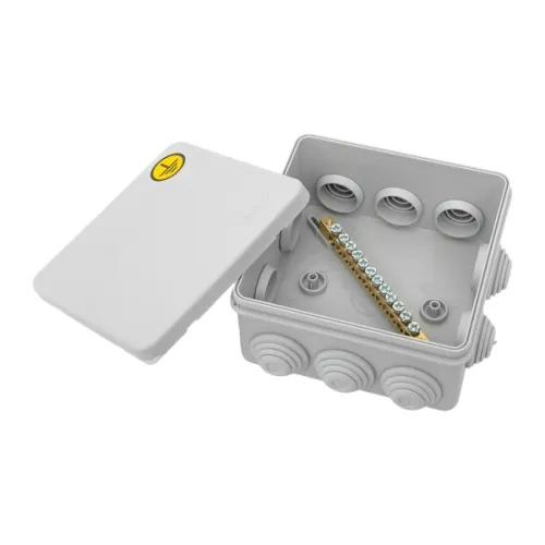 Коробка уравнивания потенциалов КУП-030-014 100х100х50 IP55 с крышкой наружн. для прямого монтажа 10 мембр. вводов сер. EKF plc-kmr-030-014-g фото 6