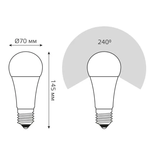 Лампа светодиодная Elementary 35Вт A80 грушевидная 6500К холод. бел. E27 2790лм GAUSS 70235 фото 5