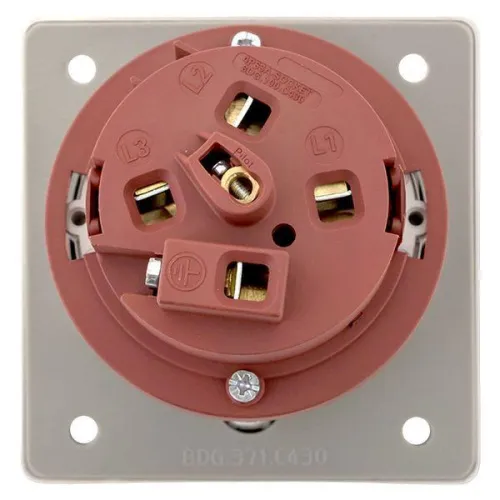 Розетка стационарная внутренняя угловая 4342 3Р+РЕ 63А 380В IP67 PROxima EKF ps-4342-63-380 фото 5