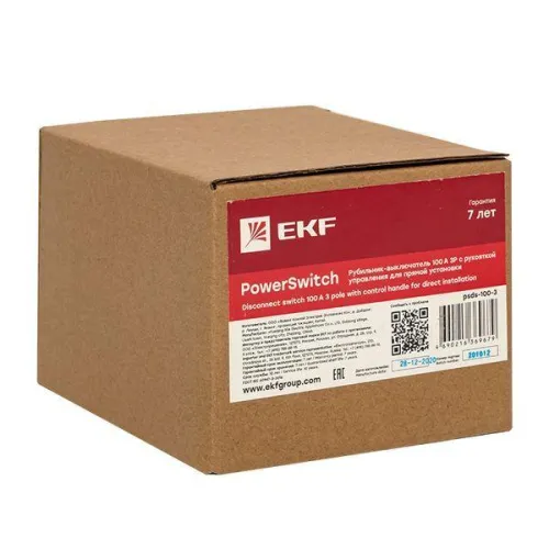 Рубильник-переключатель 3п 100А с рукояткой управления для прямой установки PowerSwitch PROxima EKF pscs-100-3 фото 5