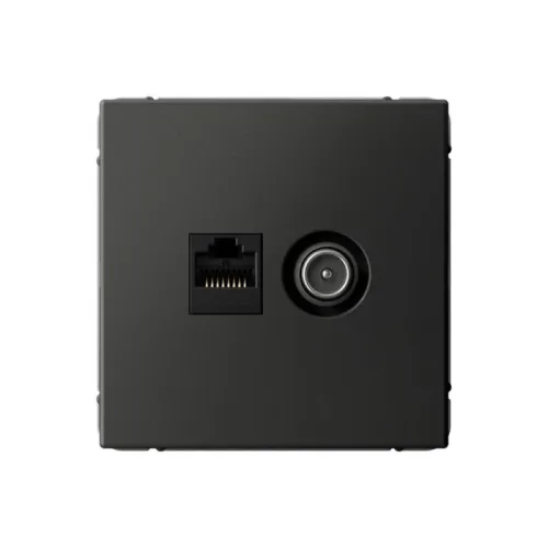 Розетка компьютерная + телевизионная 2-м СП ArtGallery RJ45 кат.5E + TV механизм базальт SE GAL001489