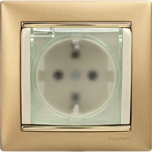 Розетка 1-м СП Valena 16А IP44 2P+E защ. шторки с крышкой немецк. стандарт механизм сл. кость Leg 774120 фото 16