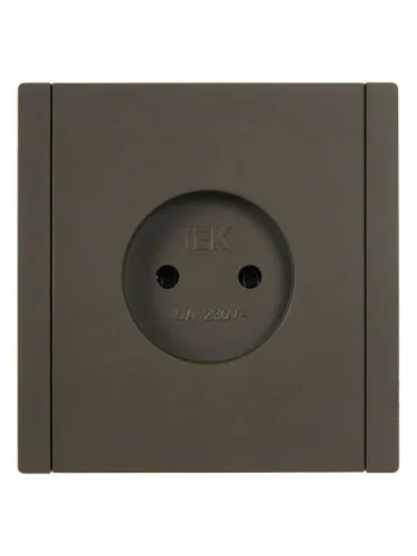 Розетка 1-м СП FORTE&PIANO FP318 10А без заземл. без защ. шторок винт. крепл. сер. IEK FP-R10-10-K03 фото 2