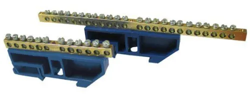 Шина нулевая N 6х9 12 отвер. латунь син. изолятор на DIN-рейку PROxima EKF sn0-63-12-d фото 2