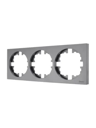 Рамка 3-м OSEN горизонт. квадрат сер. матов.LEZARD 743-7400-148 фото 2
