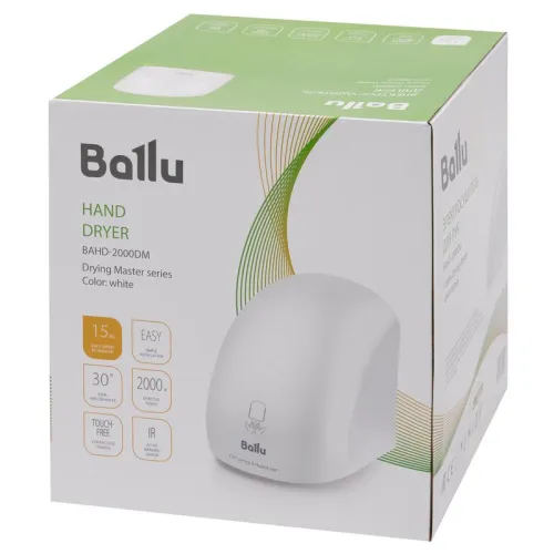 Сушилка для рук BAHD 2кВт BAHD-2000DM бел. Ballu НС-1057881 фото 6