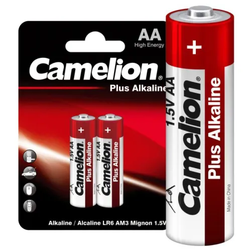 Элемент питания алкалиновый AA/LR6 1.5В Plus Alkaline LR6-BP2 BL-2 (блист.2шт) Camelion 1652 фото 3