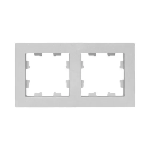 Рамка 2-м Эпика пластик алюм. EKF UP1-FPA-02 фото 3